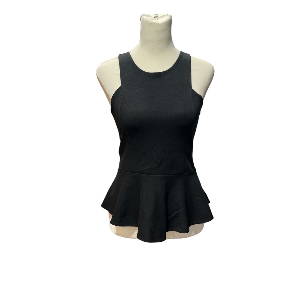 Elegant Black Peplum Top, S
